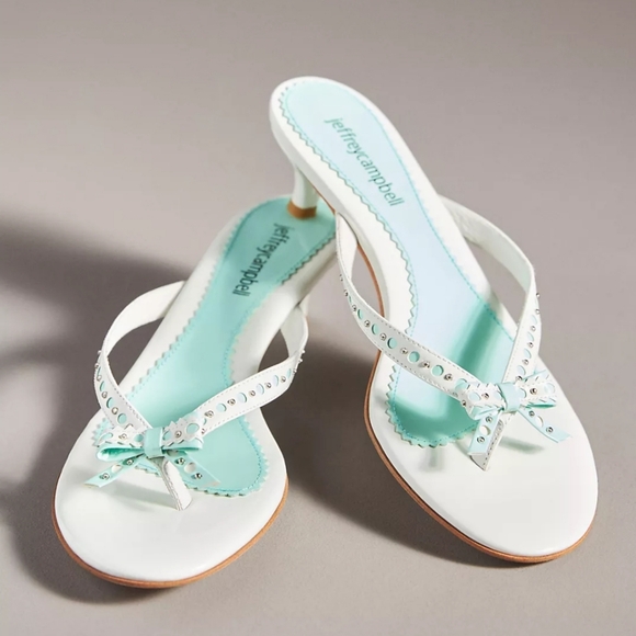 Jeffrey Campbell Bow Kitten-Heel Thong Sandals - Picture 2 of 4